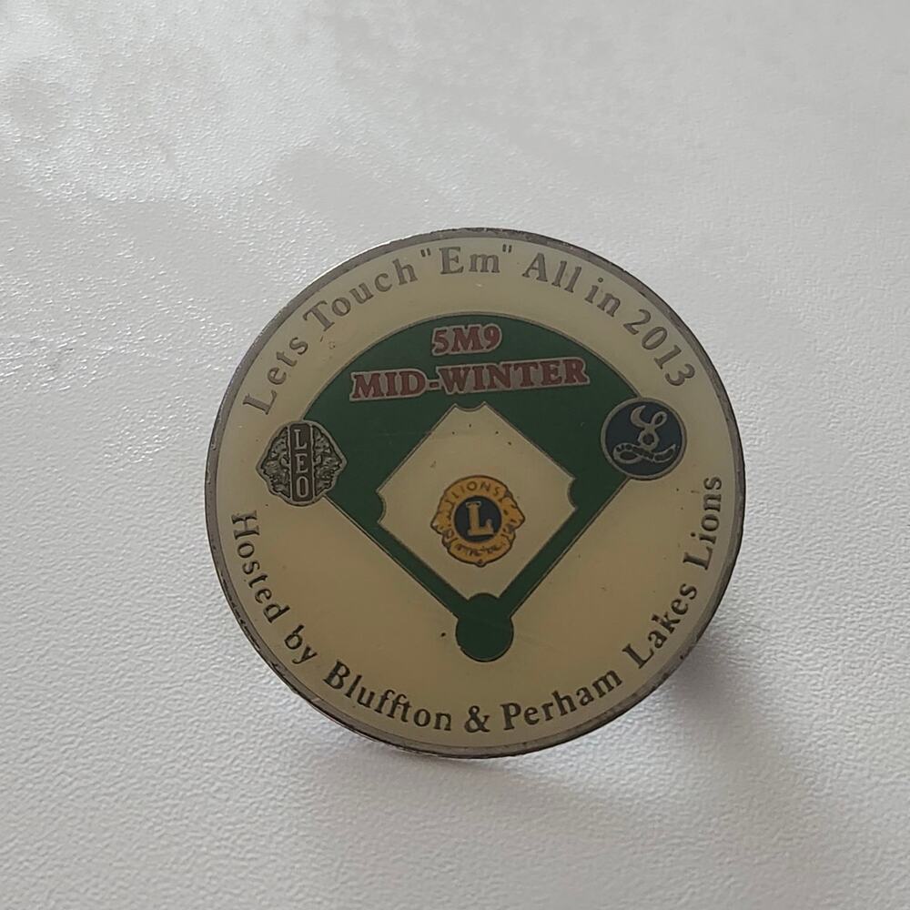 2013 Lions Club 5M9 Mid-Winter Bluffton Perham Lakes MN Baseball Trading Pin